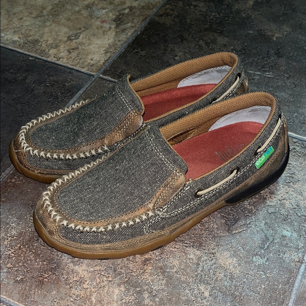 Twisted X Red and Brown Slip-Ons